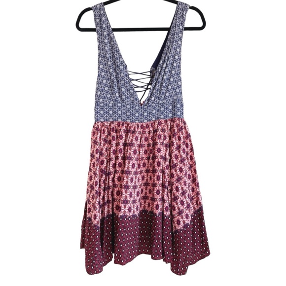 Lulus La Vie En Roses Navy Blue Red Floral Print Dress Sundress Small - Picture 3 of 13